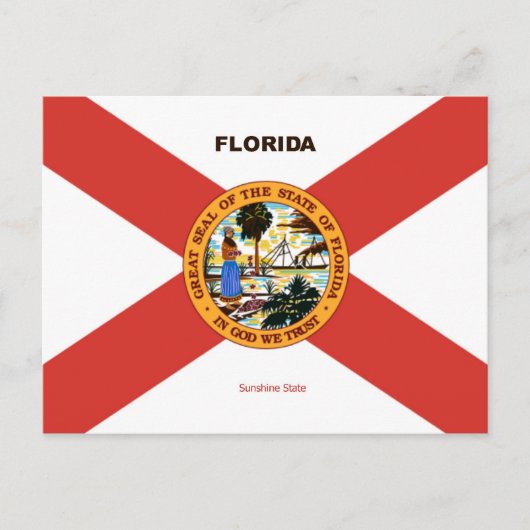 Florida Flag en Slogan Briefkaart (Voorkant)