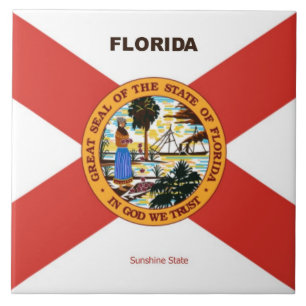 Florida Flag en Slogan Tegeltje