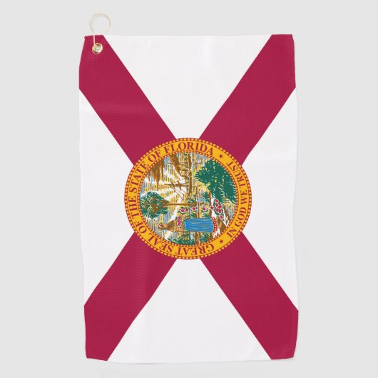 Florida Flag & Florida State USA golf- en sportfan Golfhanddoek (Voorkant)