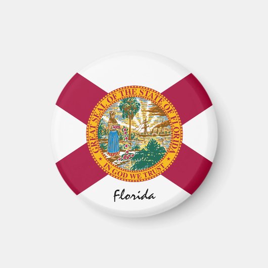 Florida Flag & Florida State USA/sport Magneet (Voorkant)