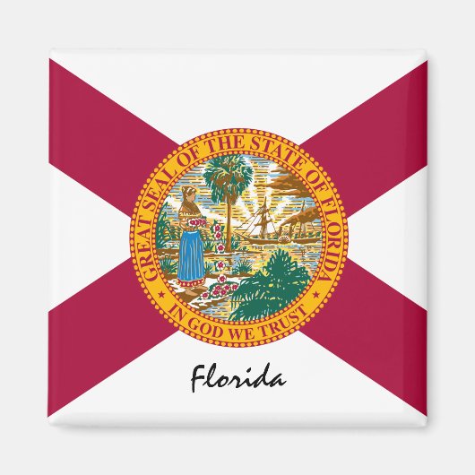 Florida Flag & Florida State USA/sport Magneet (Voorkant)