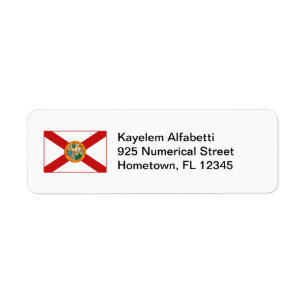 Florida Flag Return Adres Label