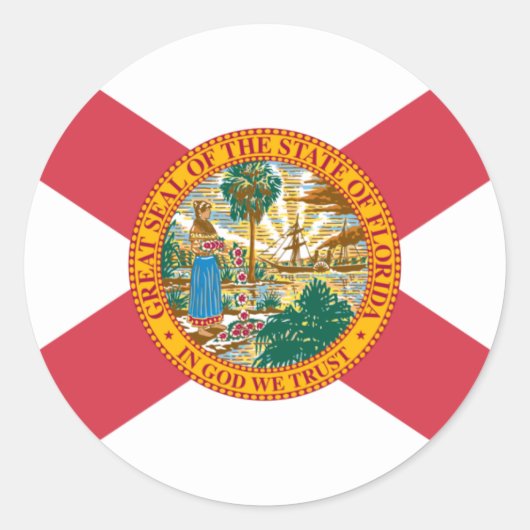 Florida Flag Ronde Sticker (Voorkant)
