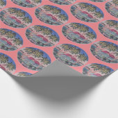 Florida  flamingo patroon roze cadeaupapier (Hoek)