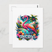 Florida, Flamingo, Postcrossing Briefkaart (Voorkant / Achterkant)