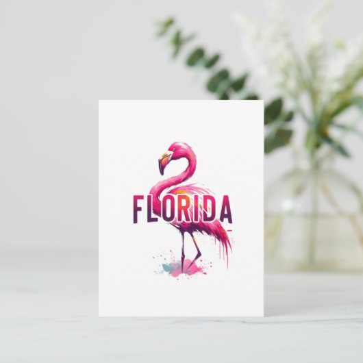 Florida, Flamingo, Postcrossing Briefkaart (Staand voorkant)