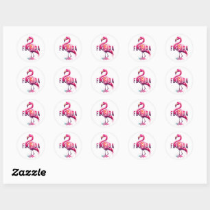 Florida, Flamingo, Ronde Sticker