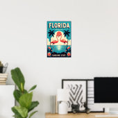  Florida Flamingo Travel Poster (Thuiskantoor)