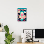  Florida Flamingo Travel Poster (Thuiskantoor)