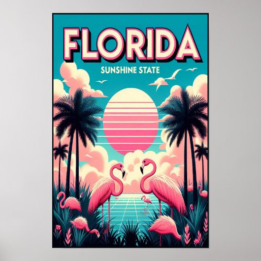  Florida Flamingo Travel Poster (Voorkant)