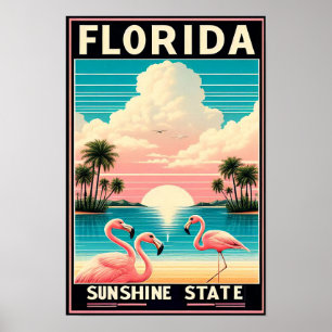  Florida Flamingo Travel Poster