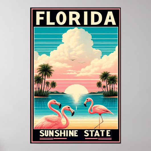  Florida Flamingo Travel Poster (Voorkant)