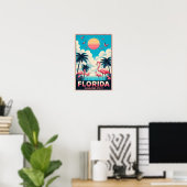  Florida Flamingo Travel Poster (Thuiskantoor)