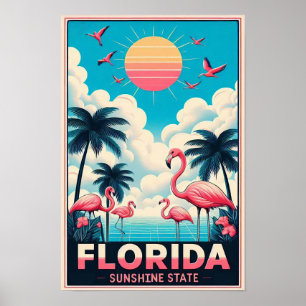 Florida Flamingo Travel Poster