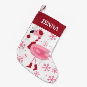 Florida Flamingo Tropical Beach Kerstfeestdag Kleine Kerstsok (Voorkant (Hangend))