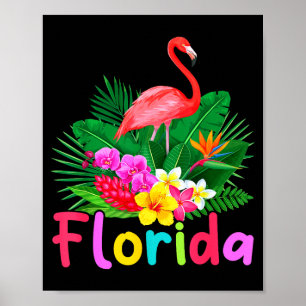 Florida flamingo tropische plant zomer vakantie poster