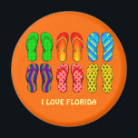 Florida: Flip Flops Magneet<br><div class="desc">Colorful Flip Flops,  "I Love Florida."</div>
