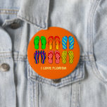 Florida: Flip Flops Ronde Button 4,0 Cm<br><div class="desc">Colorful Flip Flops,  "I Love Florida."</div>