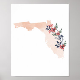 Florida Floral Waterverf staat Poster