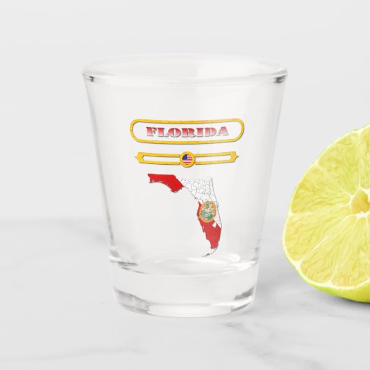 FLORIDA, FLORIDA MAP, USA. SAMER BRASIL SHOT GLAS (Voorkant)