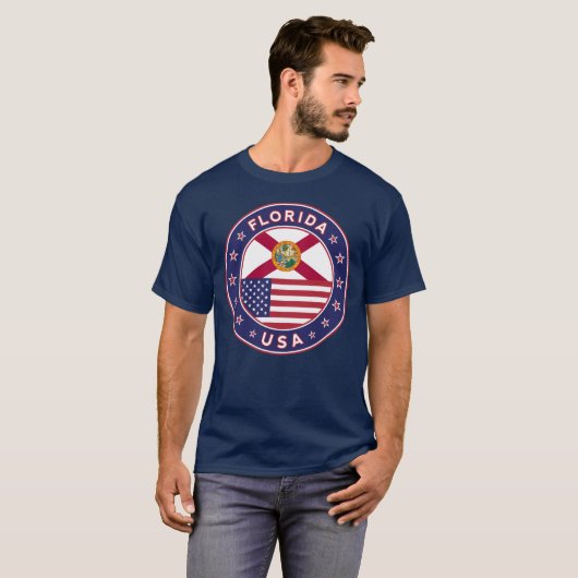 Florida, Florida t-shirt, blauw T-shirt (Voorkant volledig)