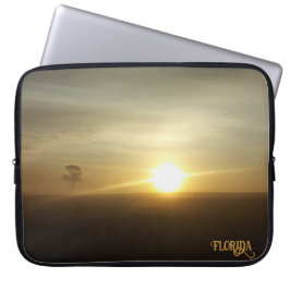 Florida Foggy Morning Sunrise Natuurlijke fotograf Laptop Sleeve