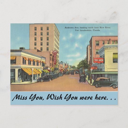 Florida, Ft. Lauderdale, Andrews Ave. Briefkaart (Voorkant)