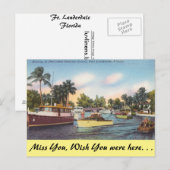 Florida, Ft. Lauderdale, Boating Downtown Briefkaart (Voorkant / Achterkant)
