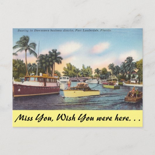 Florida, Ft. Lauderdale, Boating Downtown Briefkaart (Voorkant)