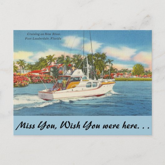 Florida, Ft. Lauderdale, New River Briefkaart (Voorkant)