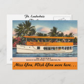 Florida, Ft. Lauderdale, Tour Boat Briefkaart (Voorkant / Achterkant)