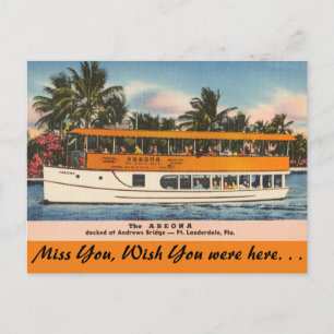Florida, Ft. Lauderdale, Tour Boat Briefkaart