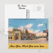 Florida, Ft. Pierce, de Dixie Highway Briefkaart (Voorkant / Achterkant)