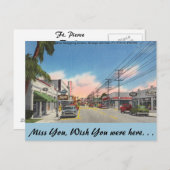 Florida, Ft. Pierce, Oranje Avenue Briefkaart (Voorkant / Achterkant)