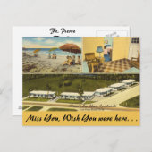 Florida, Ft. Pierce, Zee Shore Apartches Briefkaart (Voorkant / Achterkant)