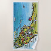Florida Fun Map Beach Towel Strandlaken (Voorkant)