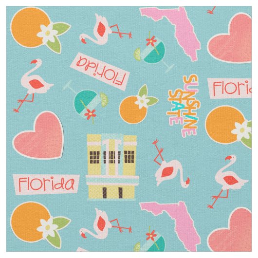 Florida Fun Pattern Stof (Close Up)