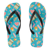 Florida Fun Pattern Turquoise Teenslippers (Voetbed)