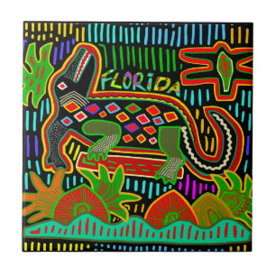 Florida Gator in Tropisch Oerwoud Tegel Tegeltje