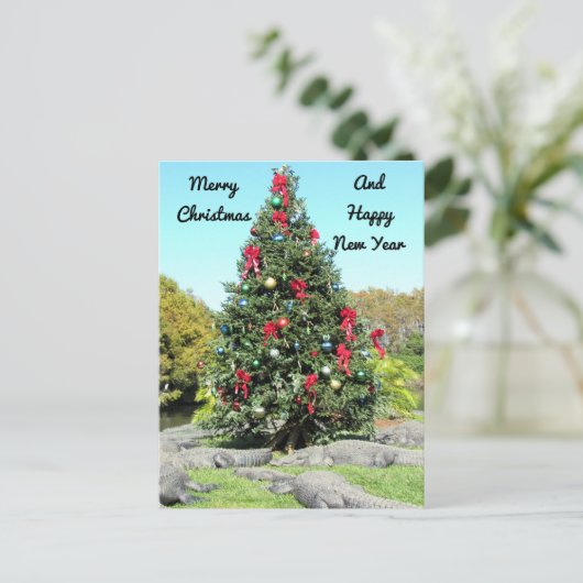 Florida Gator Kerstboom Briefkaart (Staand voorkant)