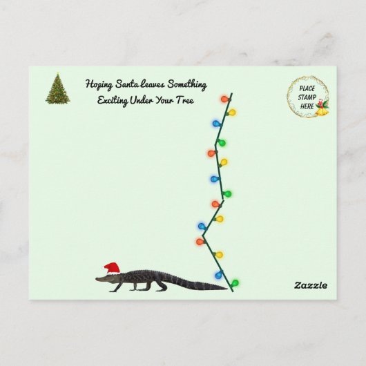 Florida Gator Kerstboom Briefkaart (Achterkant)