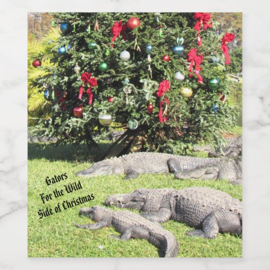 Florida Gators Christmas Wine Label Wijn Etiket (Enkel label)