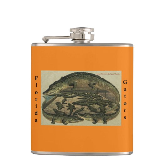 Florida Gators Flask. Vinyl verpakt Heupfles (Voorkant)