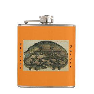 Florida Gators Football Flask. Vinyl verpakt Heupfles