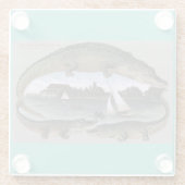 Florida Gators onderzetters. Tampa-alligators Glazen Onderzetter (Achterkant)