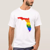 Florida Gay Pride Rainbow Flag Heart GLBTQ Design T-shirt (Voorkant)