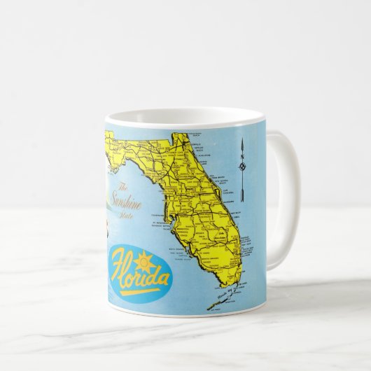 Florida geïllustreerd Briefkaart Mok (Voorkant rechts)