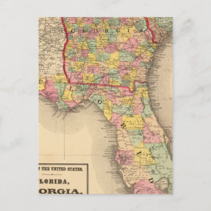 Florida, Georgia en South Carolina Briefkaart
