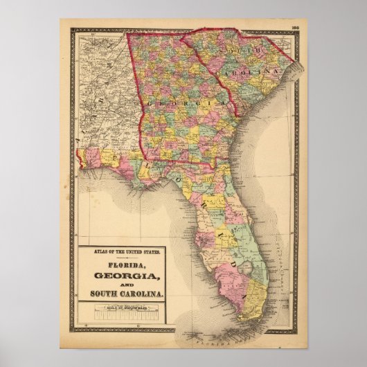 Florida, Georgia en South Carolina Poster (Voorkant)