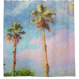 Florida geschilderde palmen douchegordijn